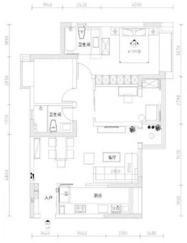 98㎡现代美式风家居，比邻居家高档十倍