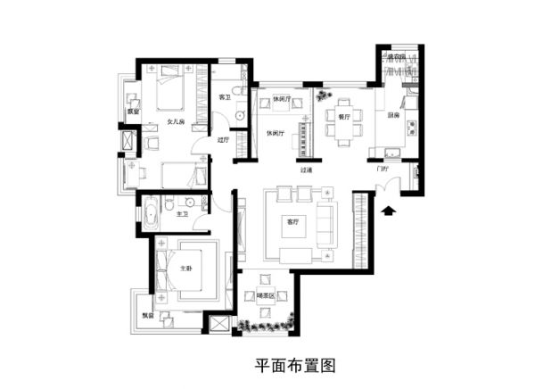 首地浣溪谷110平简欧风格案例赏析