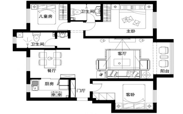 冷暖搭配，线条明快