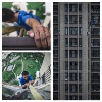 徒手爬窗救人的小伙儿找到了，这种特技来自日常工作