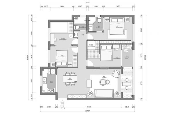 116㎡清雅住宅，蓝色系的家