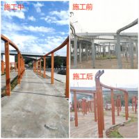 木纹漆施工案例|浙江省绍兴市新昌县金属廊架木纹漆效果展示