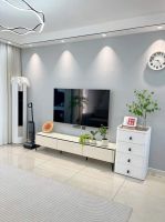 客厅背景墙晨阳水漆太空漫步 奶油风可可蛋奶卧室墙装修效果图