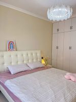 客厅背景墙晨阳水漆太空漫步 奶油风可可蛋奶卧室墙装修效果图