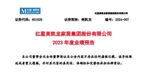 红星美凯龙盈转亏 预计2023亏损超19亿