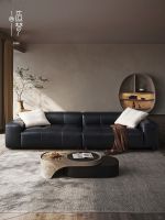 听劝！客厅搭黑色真皮沙发太好看了～梦洁家居新款沙发上市