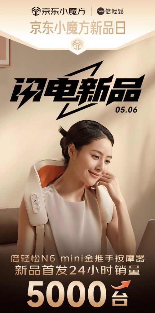 京东助力闪电新品倍轻松N6mini破纪录 成为按摩器行业首发TOP1