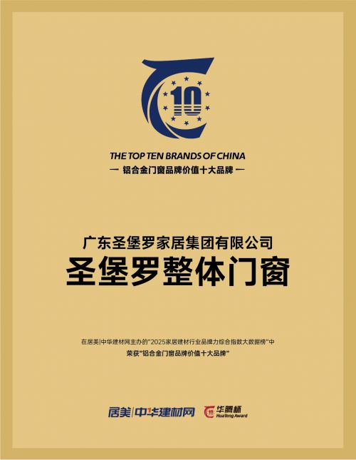 门窗品牌价值十大品牌发布，圣堡罗整体门窗等实力品牌再度登榜