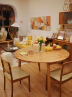 源氏木语折叠圆餐桌能打造出田园自然风吗？